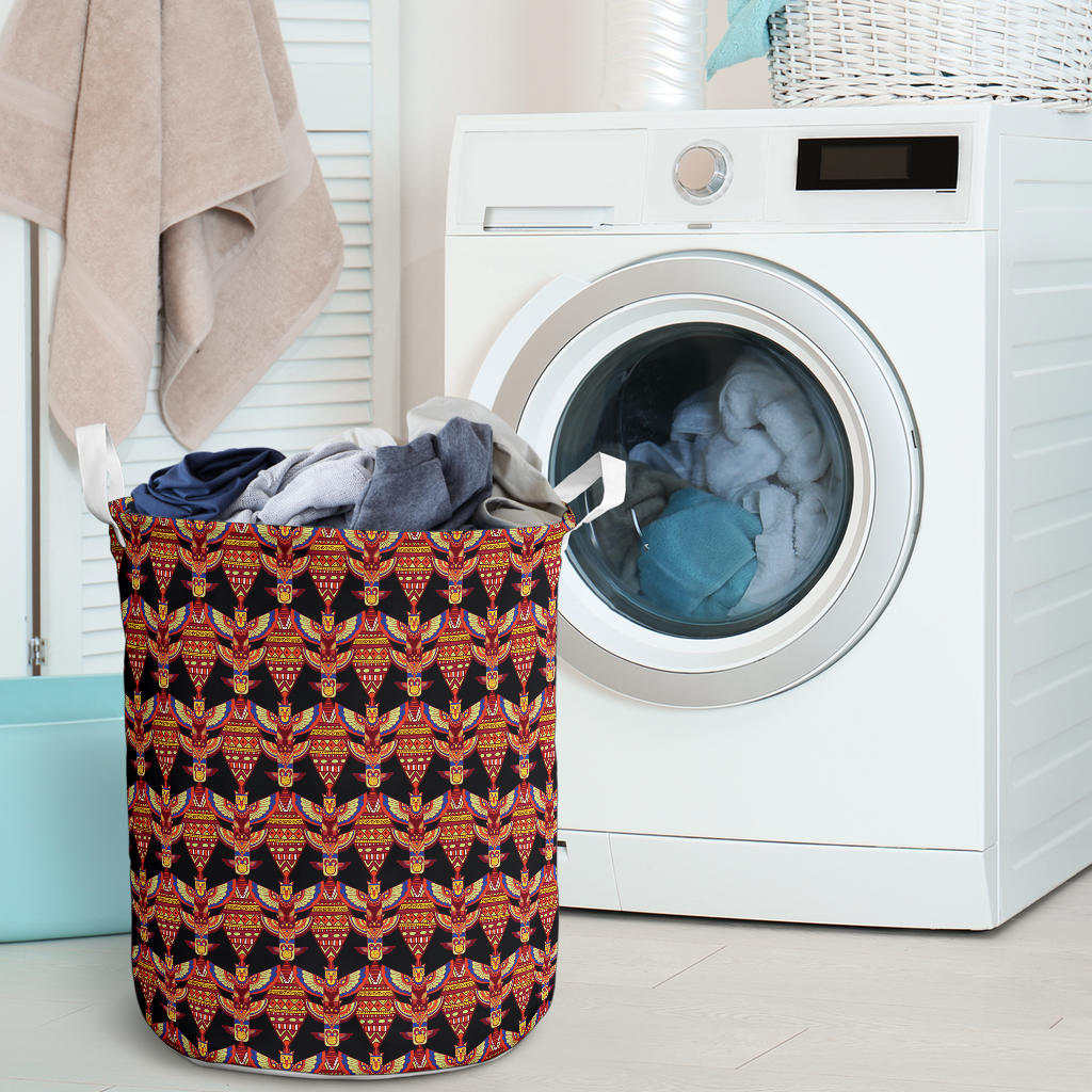 Totem Pole Print Laundry Basket