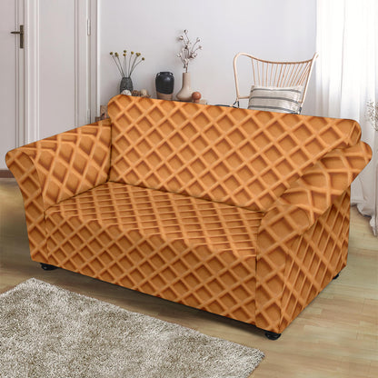 Waffle Texture Print Design LKS301 Loveseat Couch Slipcover