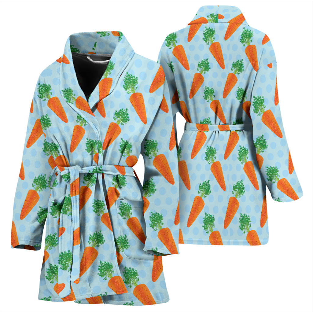 Carrot Pattern Print Design 01 Women Bathrobe
