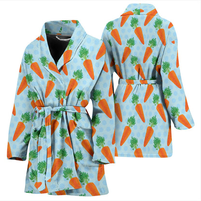 Carrot Pattern Print Design 01 Women Bathrobe