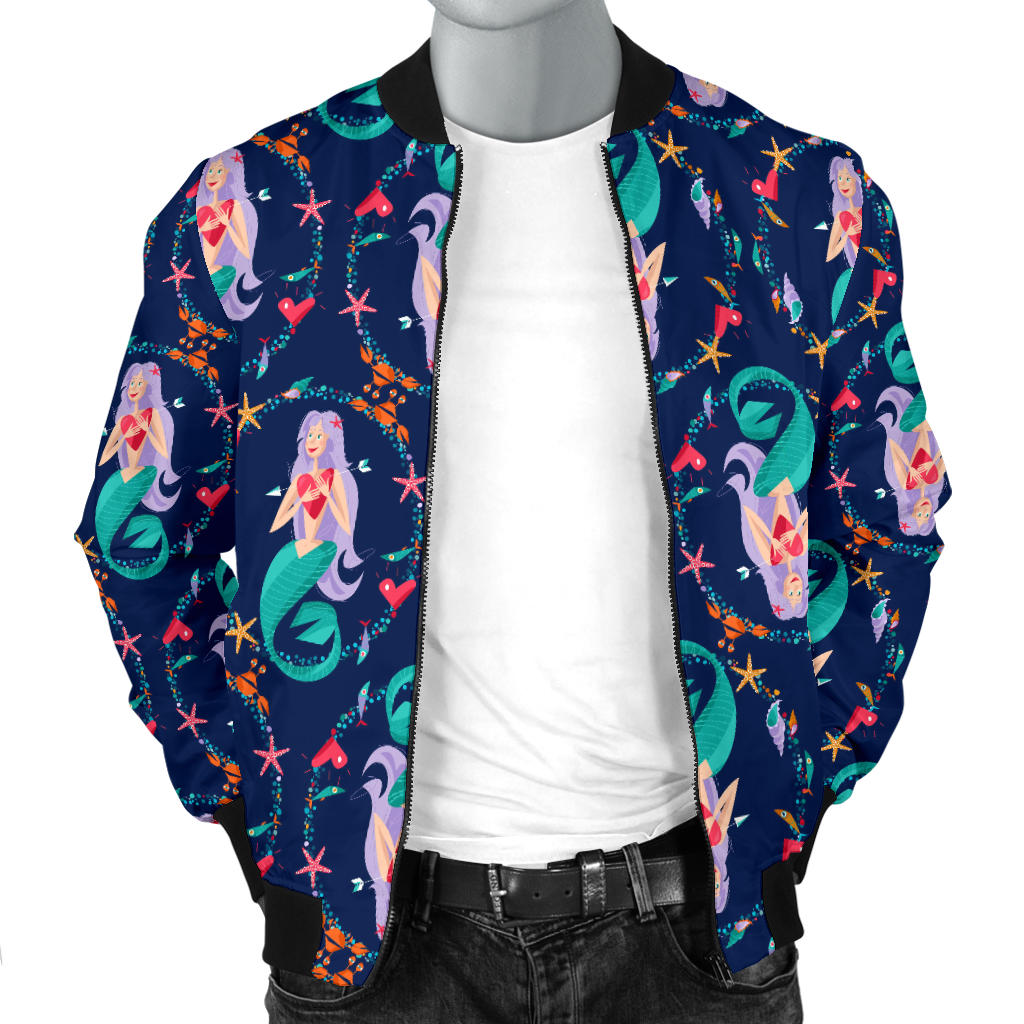 Mermaid Girl Cute Design Print Men Bomber Jacket