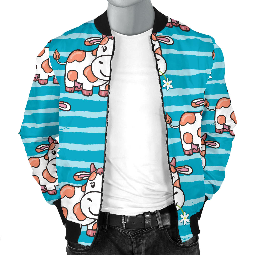 Cow Cute Print Pattern Men Bomber Jacket