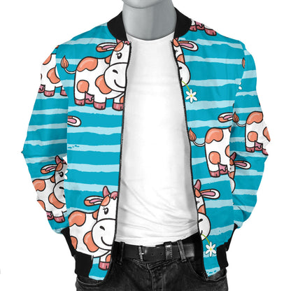 Cow Cute Print Pattern Men Bomber Jacket