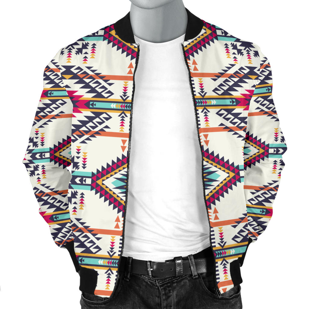 Indian Navajo Art Themed Design Print Men Bomber Jacket