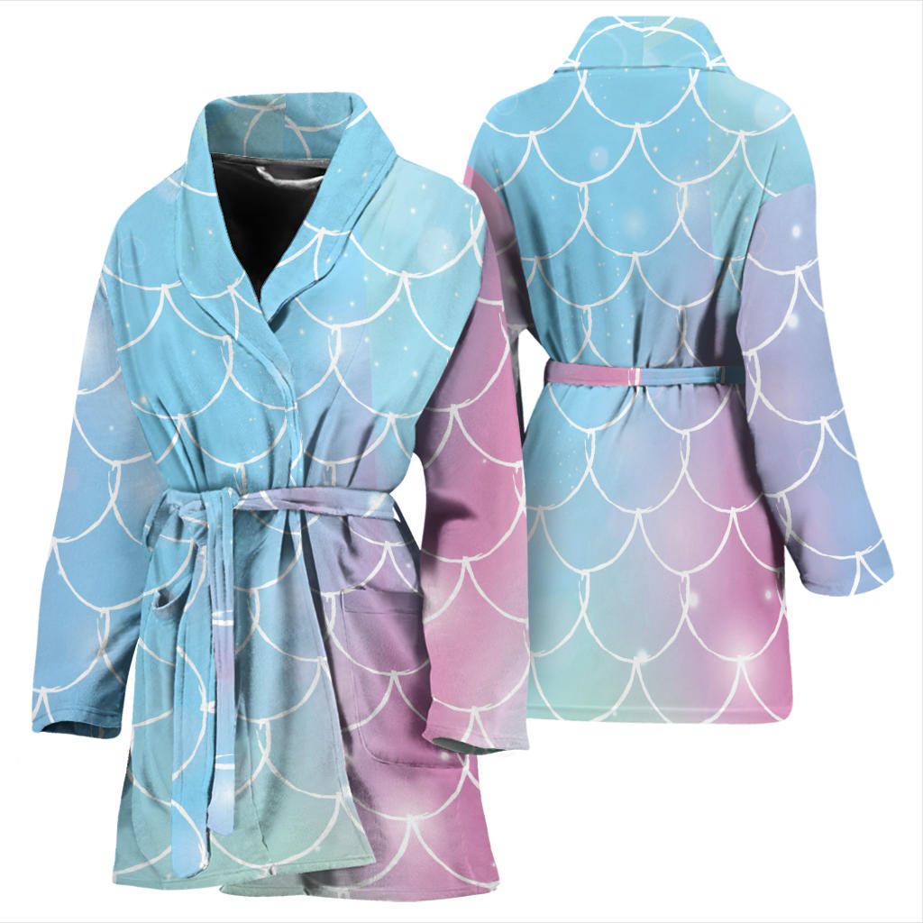 Rainbow Pattern Print Design A06 Women Bathrobe