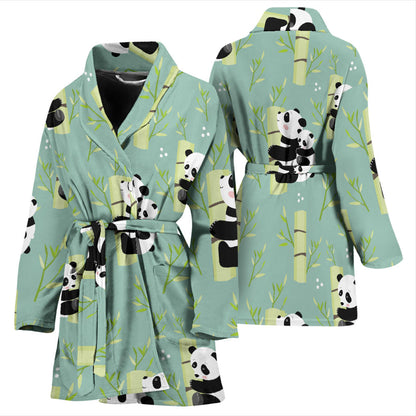 Panda Pattern Print Design A03 Women Bathrobe