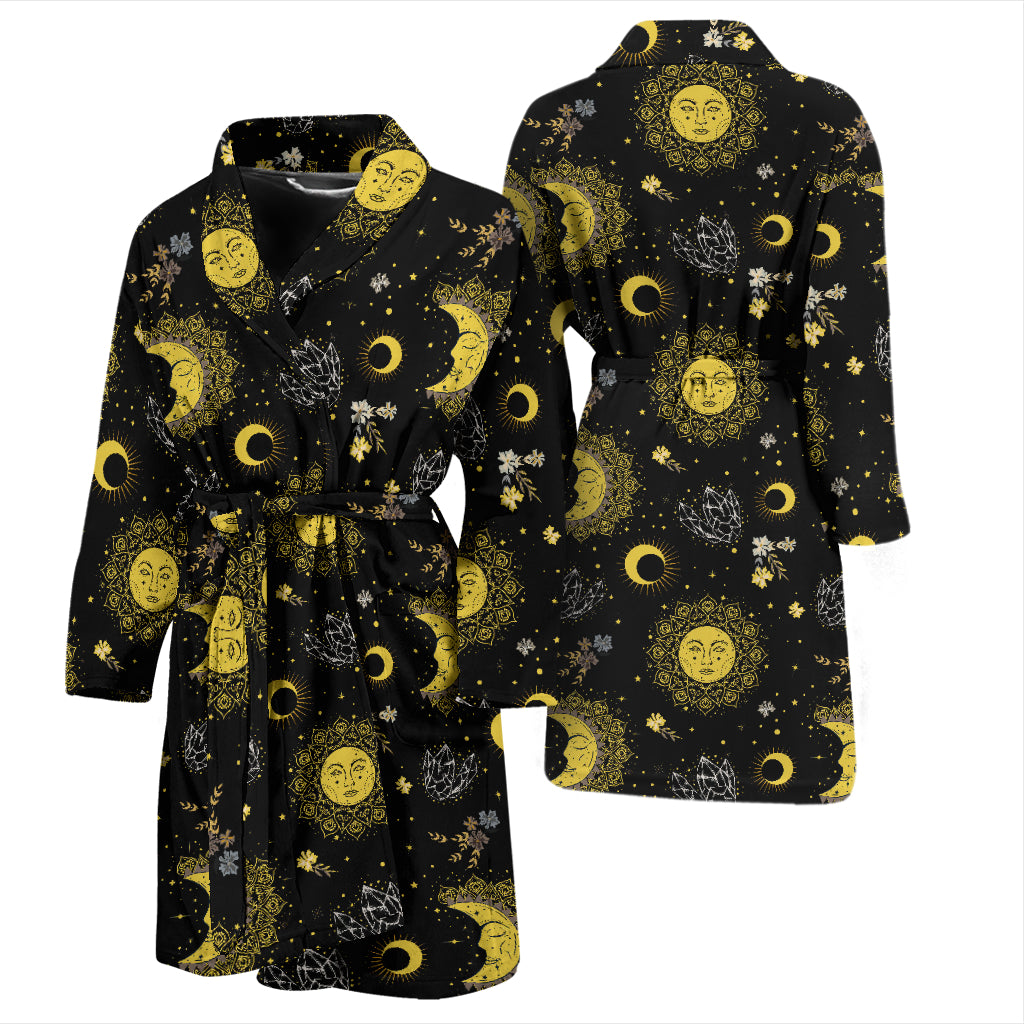 Sun Moon Print Design LKS301 Men Bathrobe