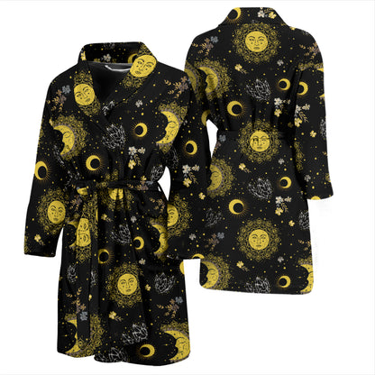 Sun Moon Print Design LKS301 Men Bathrobe