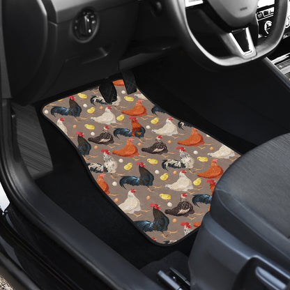 Chicken Evolution Pattern Car Floor Mats Front Back
