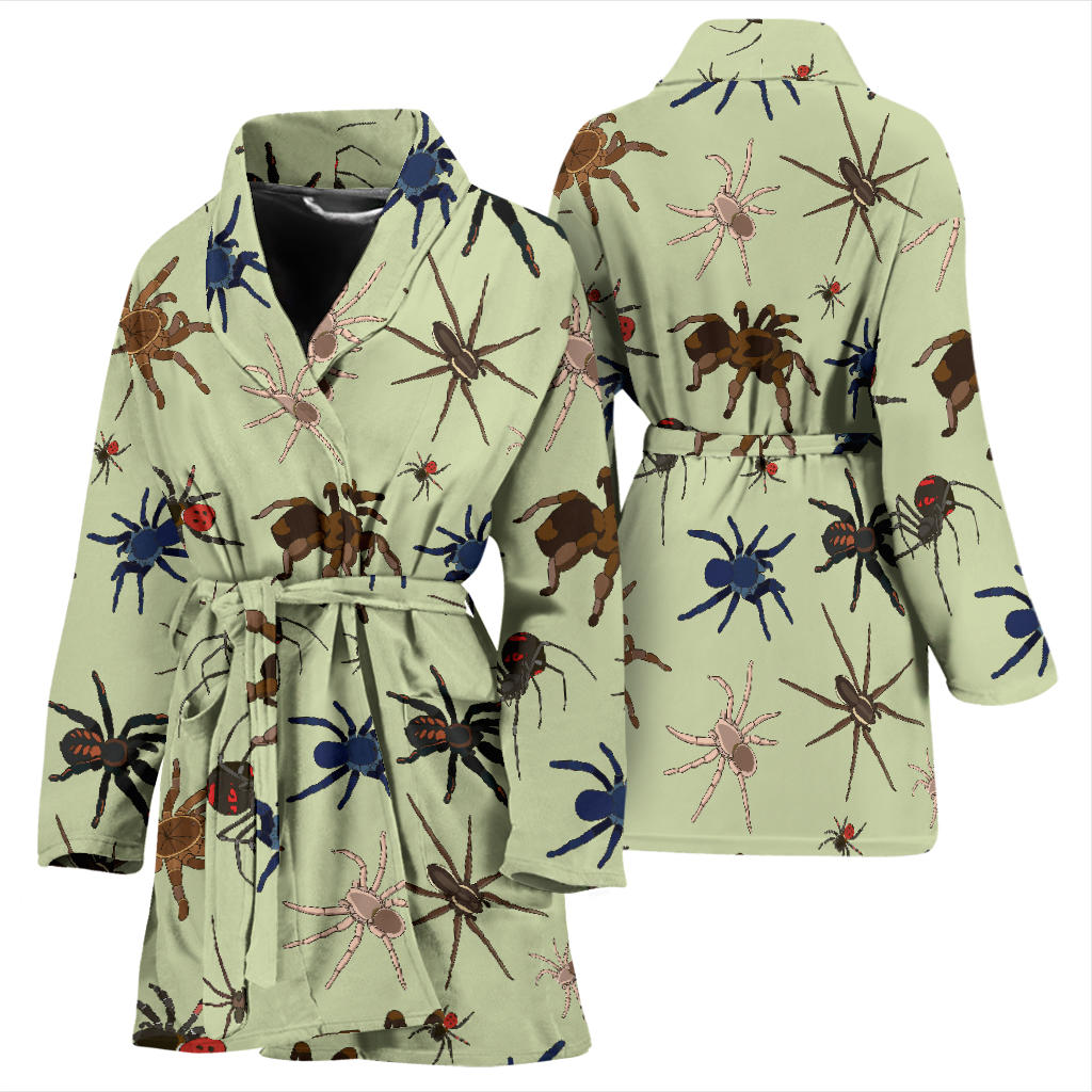 Tarantula Pattern Print Design 02 Women Bathrobe