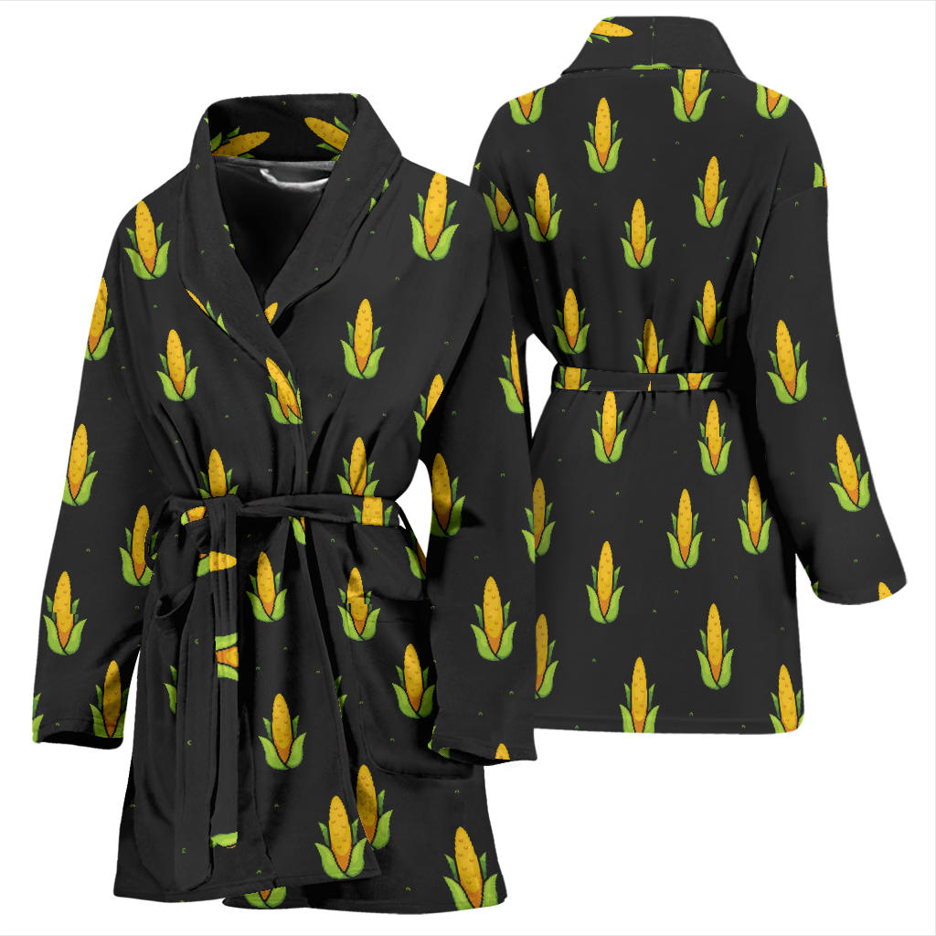 Corn Pattern Print Design 04 Women Bathrobe