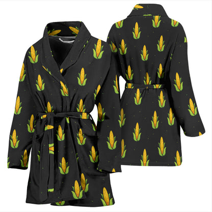 Corn Pattern Print Design 04 Women Bathrobe