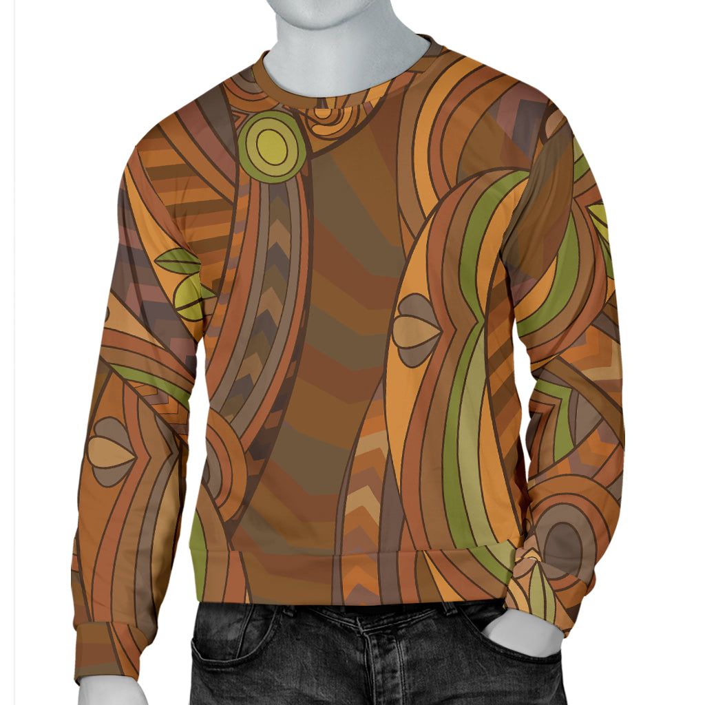 Maori Ornament Design Print Men Long Sleeve Sweatshirt