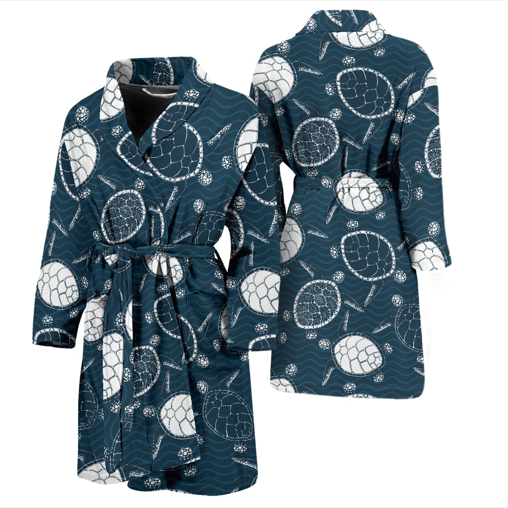 Sea Turtle Print Design LKS3015 Men Bathrobe