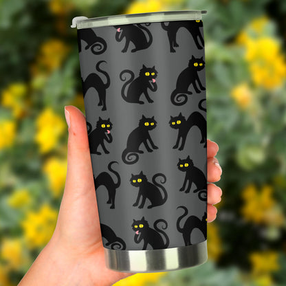 Black Cat Cute Print Pattern Tumbler