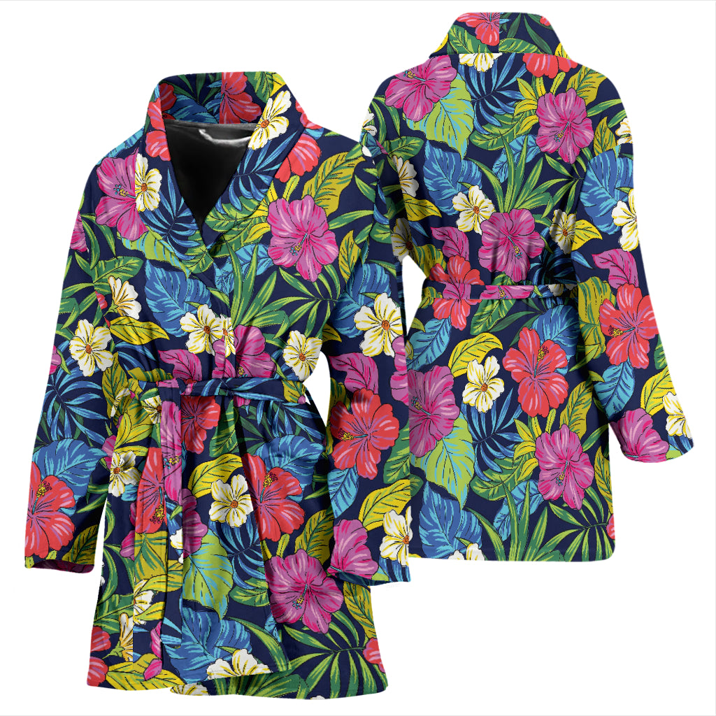 Hibiscus Print Design LKS3010 Women Bathrobe