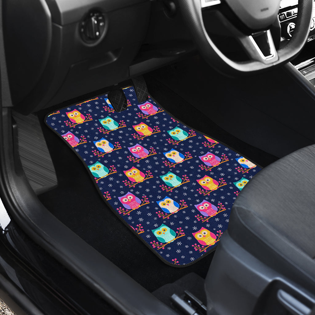 Owl Cute Themed Design Print Car Floor Mats Front Back