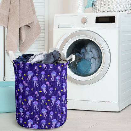 Jellyfish Style Print Laundry Basket