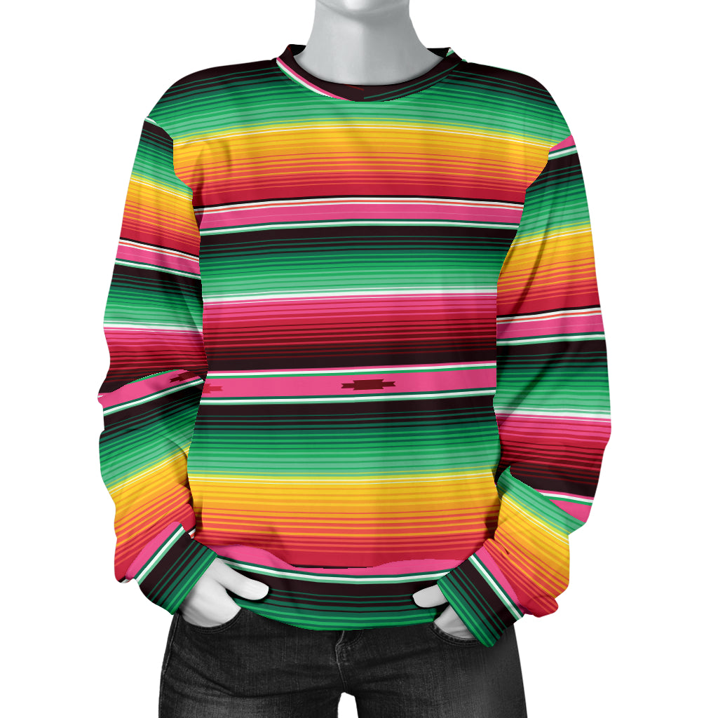 Mexican Blanket Classic Print Pattern Women Long Sleeve Sweatshirt