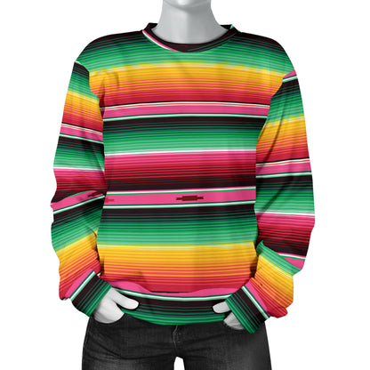 Mexican Blanket Classic Print Pattern Women Long Sleeve Sweatshirt