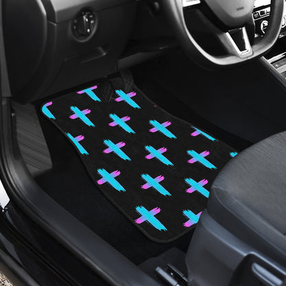 Christian Cross neon Pattern Car Floor Mats Front Back