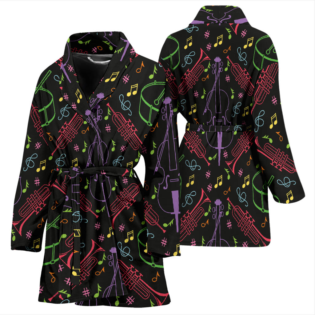 Cello Neon Pattern Print Design 02 Women Bathrobe