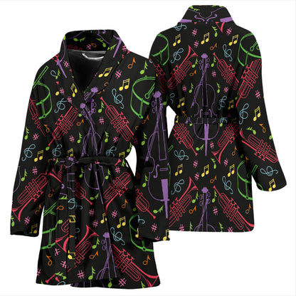Cello Neon Pattern Print Design 02 Women Bathrobe