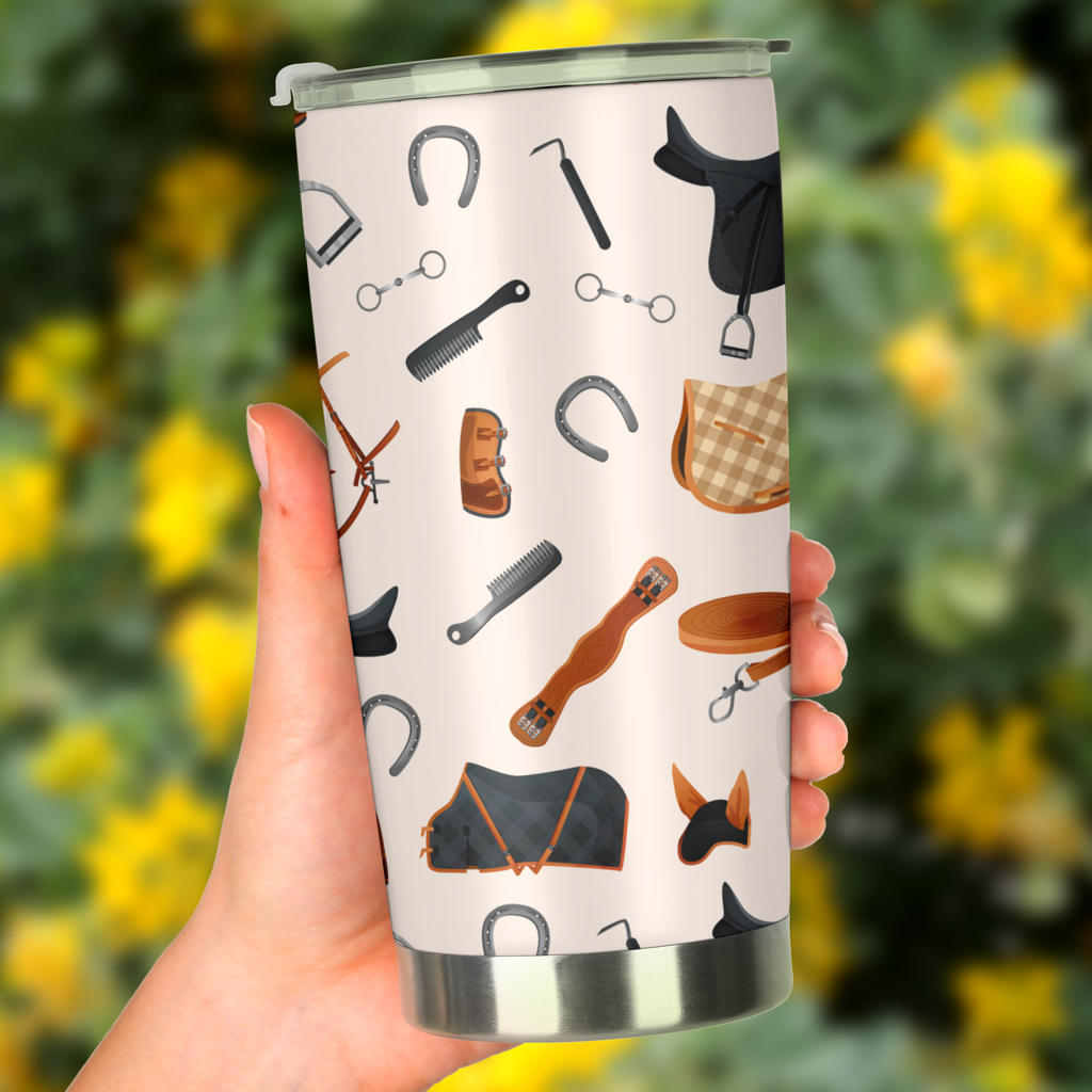Equestrian Equipment Print Pattern Tumbler