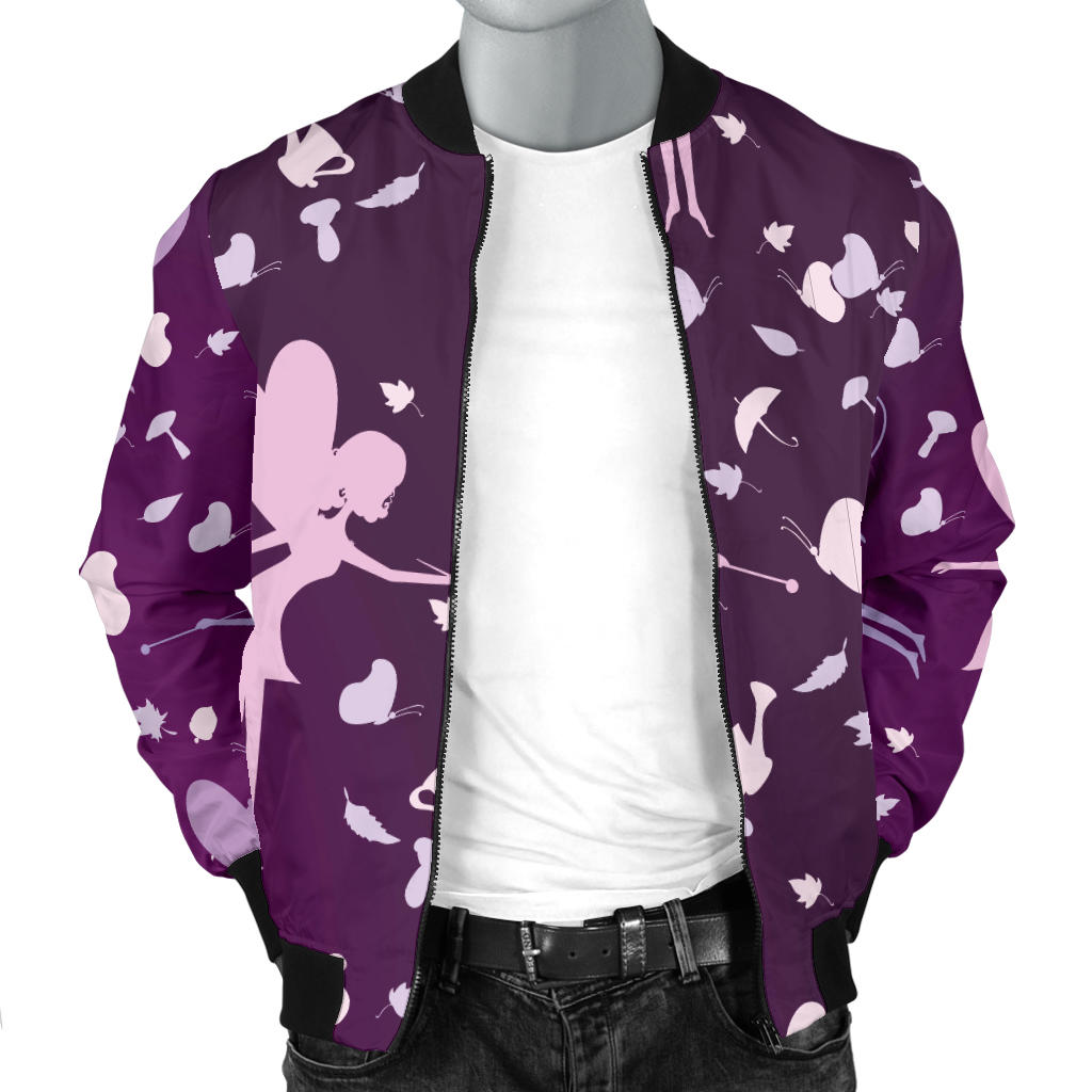 Fairy Pink Print Pattern Men Bomber Jacket