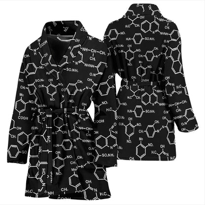 Chemical Pattern Print Design 02 Women Bathrobe