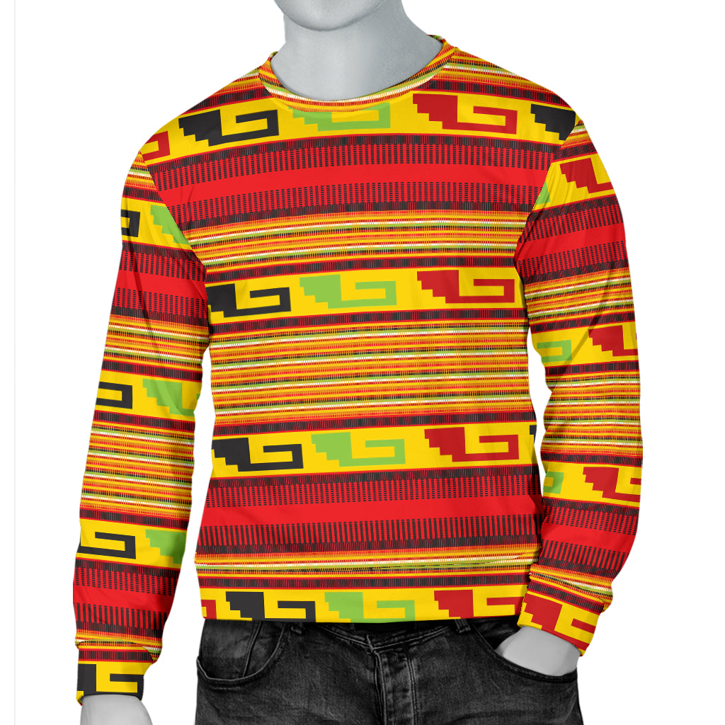 Mexican Blanket Ornament Print Pattern Men Long Sleeve Sweatshirt