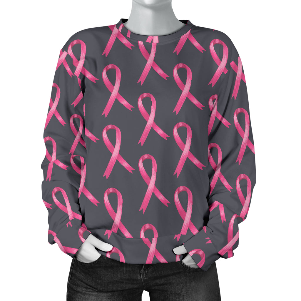 Breast Cancer Awareness Pattern Women Long Sleeve Sweatshirt