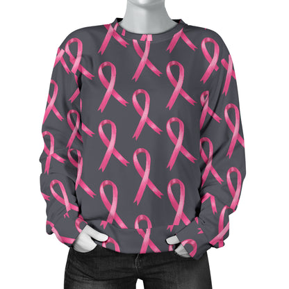Breast Cancer Awareness Pattern Women Long Sleeve Sweatshirt