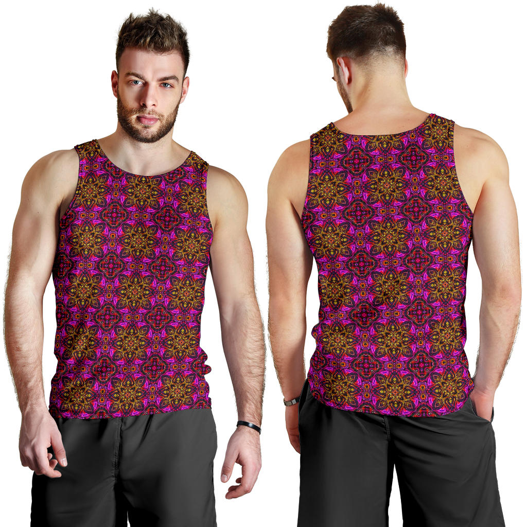 kaleidoscope Abstract Print Design Men Tank Top