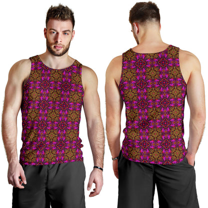 kaleidoscope Abstract Print Design Men Tank Top