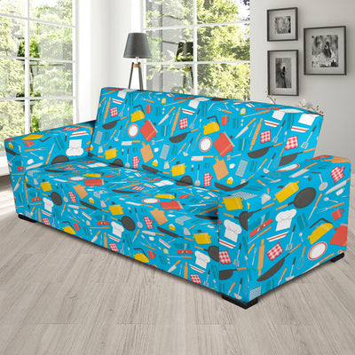 Cooking Kitchen Tools Pattern Print Design 03 Sofa Slipcover