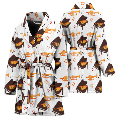 Piano Print Design LKS406 Women Bathrobe