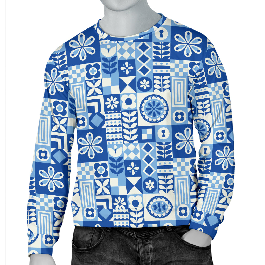 Swedish Print Pattern Men Long Sleeve Sweatshirt