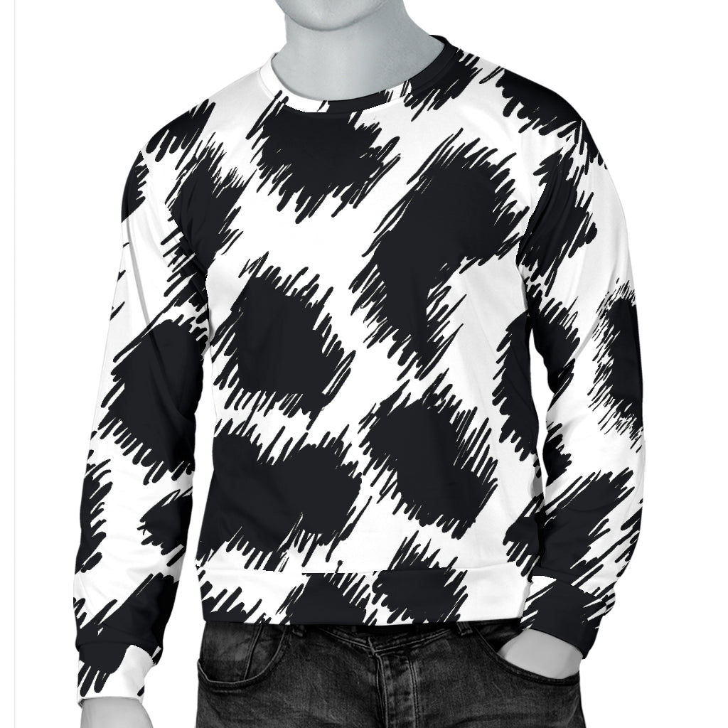 Cheetah Black Print Pattern Men Long Sleeve Sweatshirt