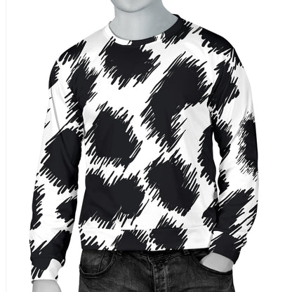 Cheetah Black Print Pattern Men Long Sleeve Sweatshirt
