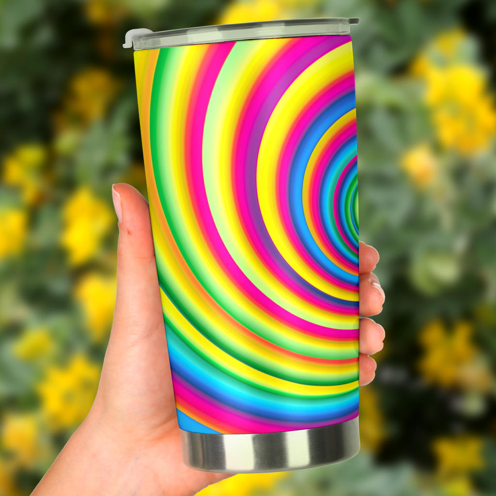 Vortex Twist Swirl Rainbow Design Tumbler