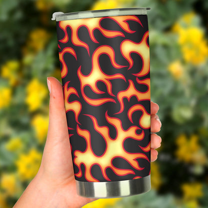 Flame Fire Themed Print Tumbler