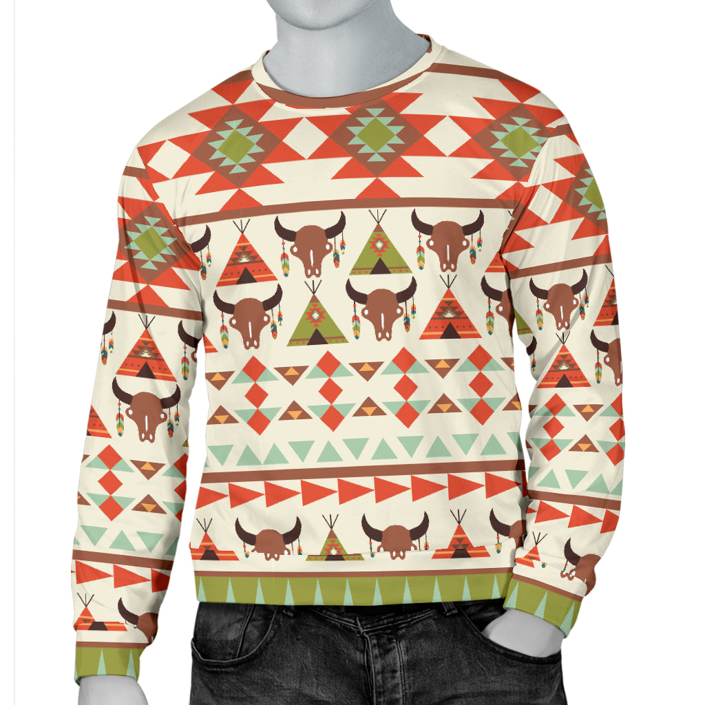 American indian Ethnic Pattern Men Long Sleeve Sweatshirt