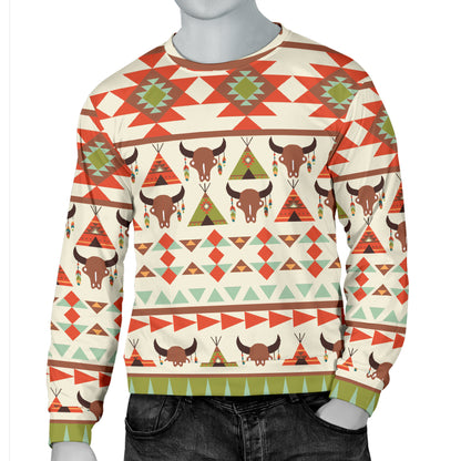 American indian Ethnic Pattern Men Long Sleeve Sweatshirt
