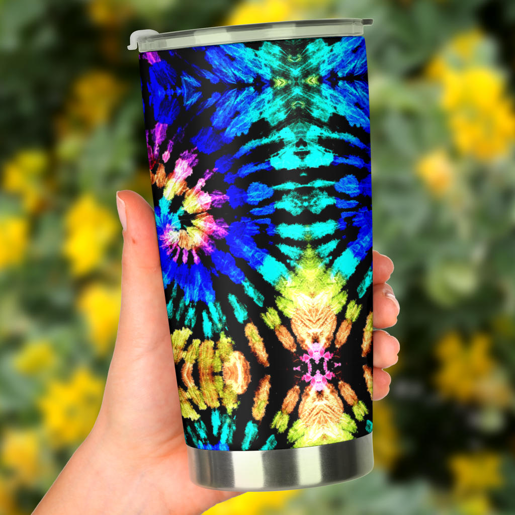 Tie Dye Rainbow Design Print Tumbler