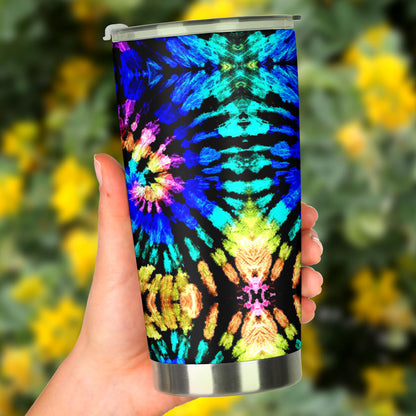 Tie Dye Rainbow Design Print Tumbler