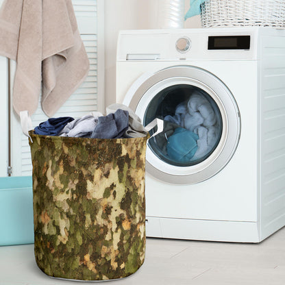 Camo Realistic Tree Texture Print Laundry Basket
