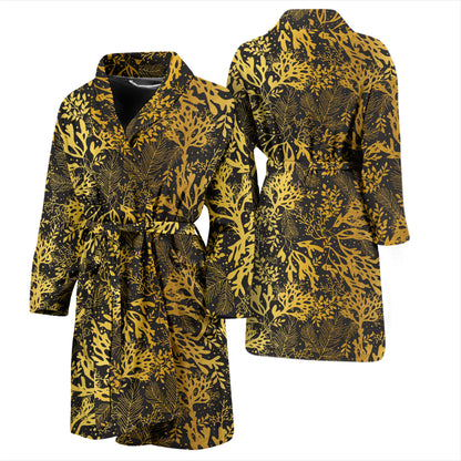 Seaweed Print Design LKS303 Men Bathrobe