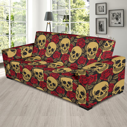 Skull And Roses Print Design LKS302 Sofa Slipcover