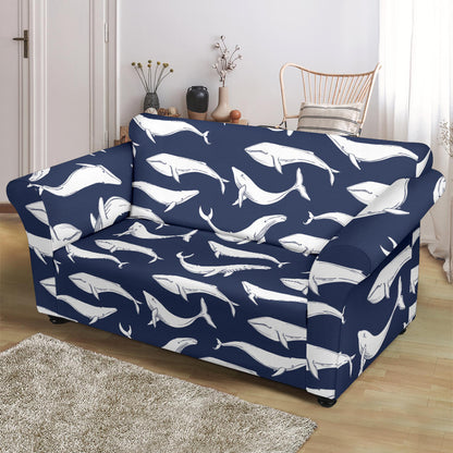 Whale Print Design LKS308 Loveseat Couch Slipcover